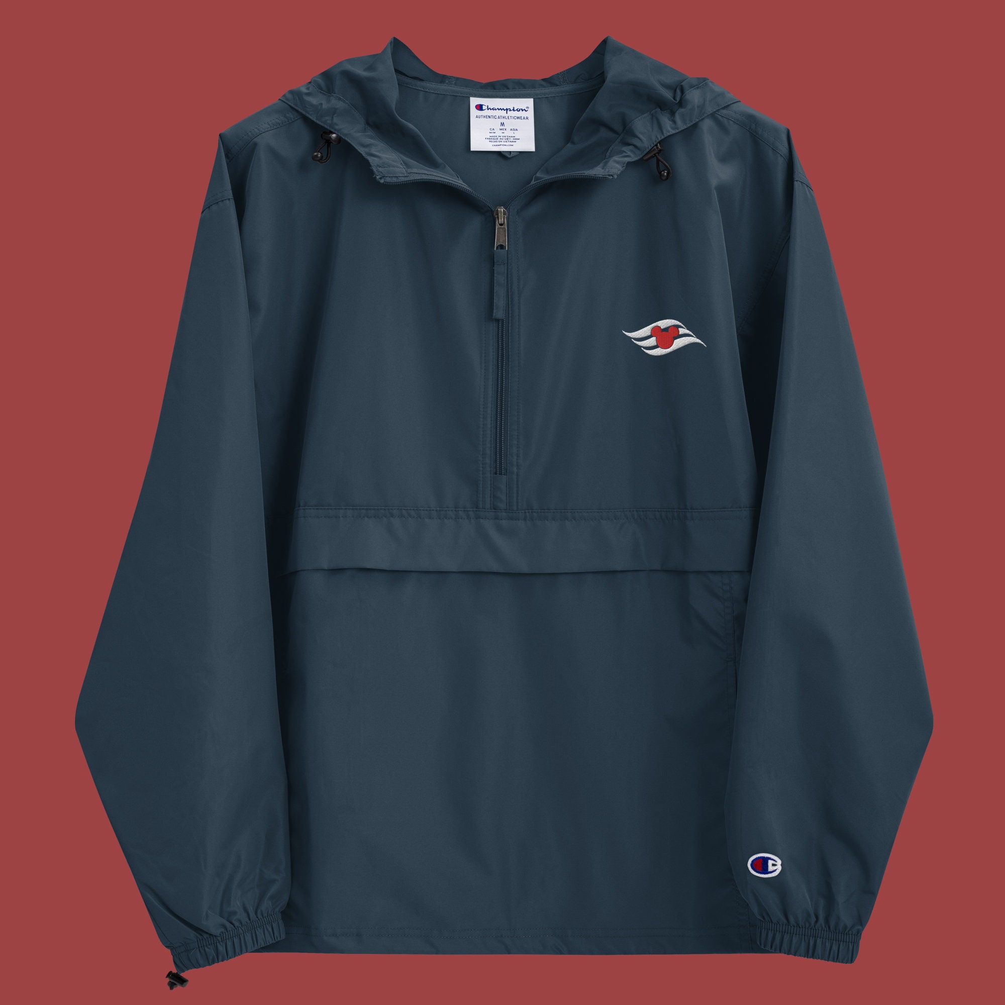 Disney Cruise Line ナイロンジャケット M/L Disney Cruise Line Logo Embroidered Champion Packable Jacket - Etsy