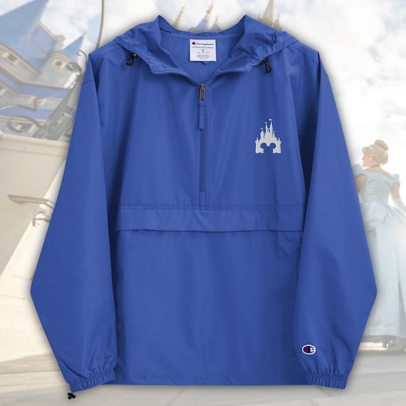 Hidden Mickey Castle Champion Packable Jacket | Cinderella Castle Embroidered Windbreaker | Disney Rain Jacket | Minimal Disney Park Outfit