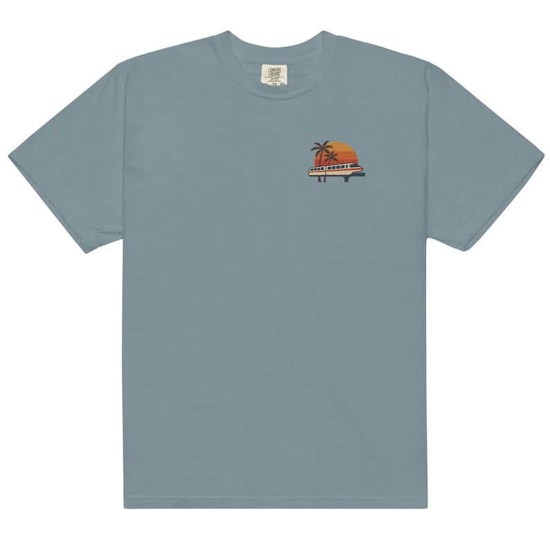 Monorail Embroidered Comfort Colors T-Shirt | Subtle Disney Tee
