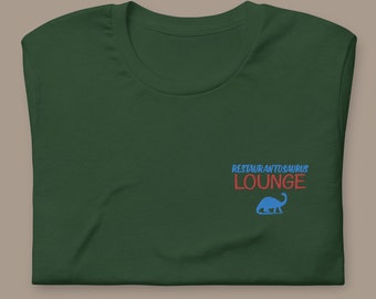 Restaurantosaurus Lounge Tee | Embroidered Disney Bar Shirt | Animal Kingdom Dinoland USA | Subtle Disney Apparel