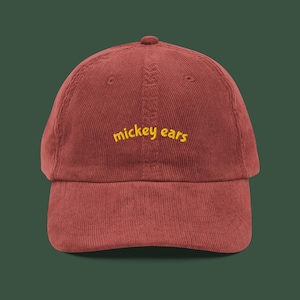 Mickey Ears Embroidered Corduroy Hat | Subtle Disney Cap