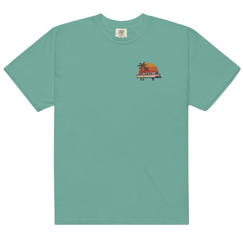 Monorail Embroidered Comfort Colors T-Shirt | Subtle Disney Tee