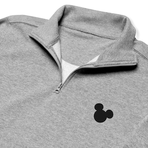 Mickey Logo Embroidered Fleece Quarter Zip | Subtle Disney Apparel