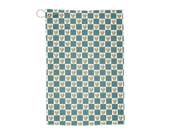 Mouse-ter’s Mickey Golf Tournament Inspired Golf Towel | Disney Dad Golf Accessories | Teal & Sand Colorway