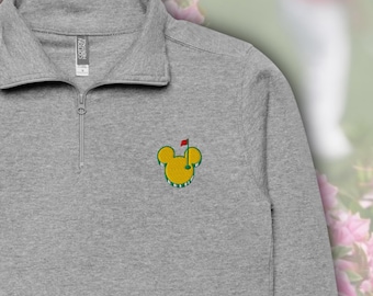Mouse-ter’s Mickey Golf Tournament Inspired Embroidered Fleece Quarter Zip Pullover | Subtle Disney Golf Sweatshirt