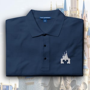 Hidden Mickey Cinderella Castle Embroidered Relaxed Fit Polo | Subtle Disney Shirt | Minimalist Disney Outfit