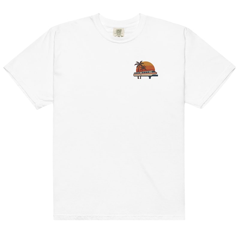Monorail Embroidered Comfort Colors T-Shirt | Subtle Disney Tee
