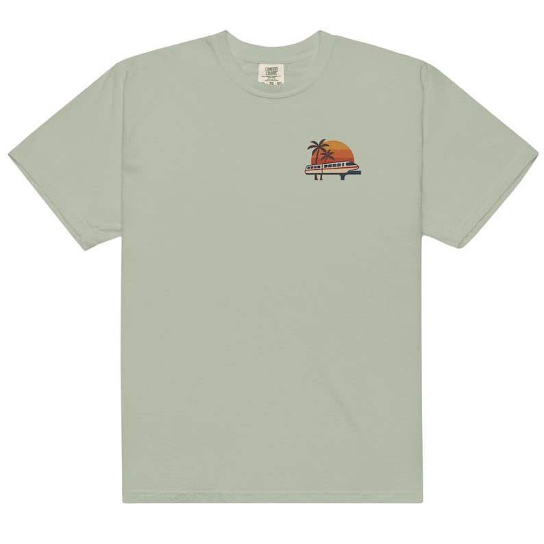 Monorail Embroidered Comfort Colors T-Shirt | Subtle Disney Tee