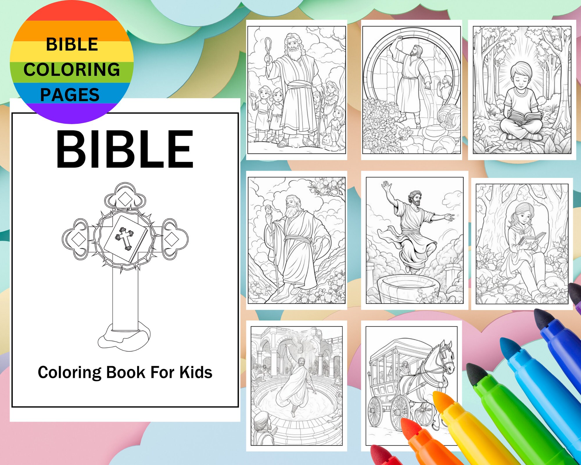 Bible Coloring Pages for Kids Interactive and Educational Fun