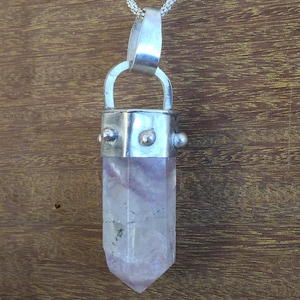 Silver and fluorite pendant