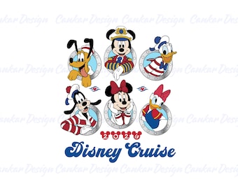 Magical Mouse and Friends Cruise Png, Family Vacation Png, Sailing Trip Digital Download, Nautical Character Sublimation