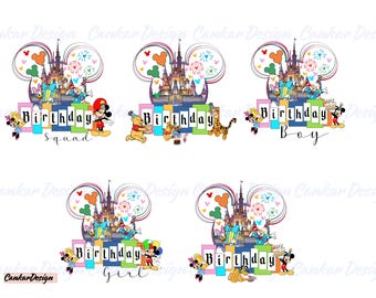 Bundle Birthday Squad Png, Happy Birthday Png, Magical Kingdom Png, Birthday Castle Png, Birthday Boy, Birthday Girl,Vacay Mode Png