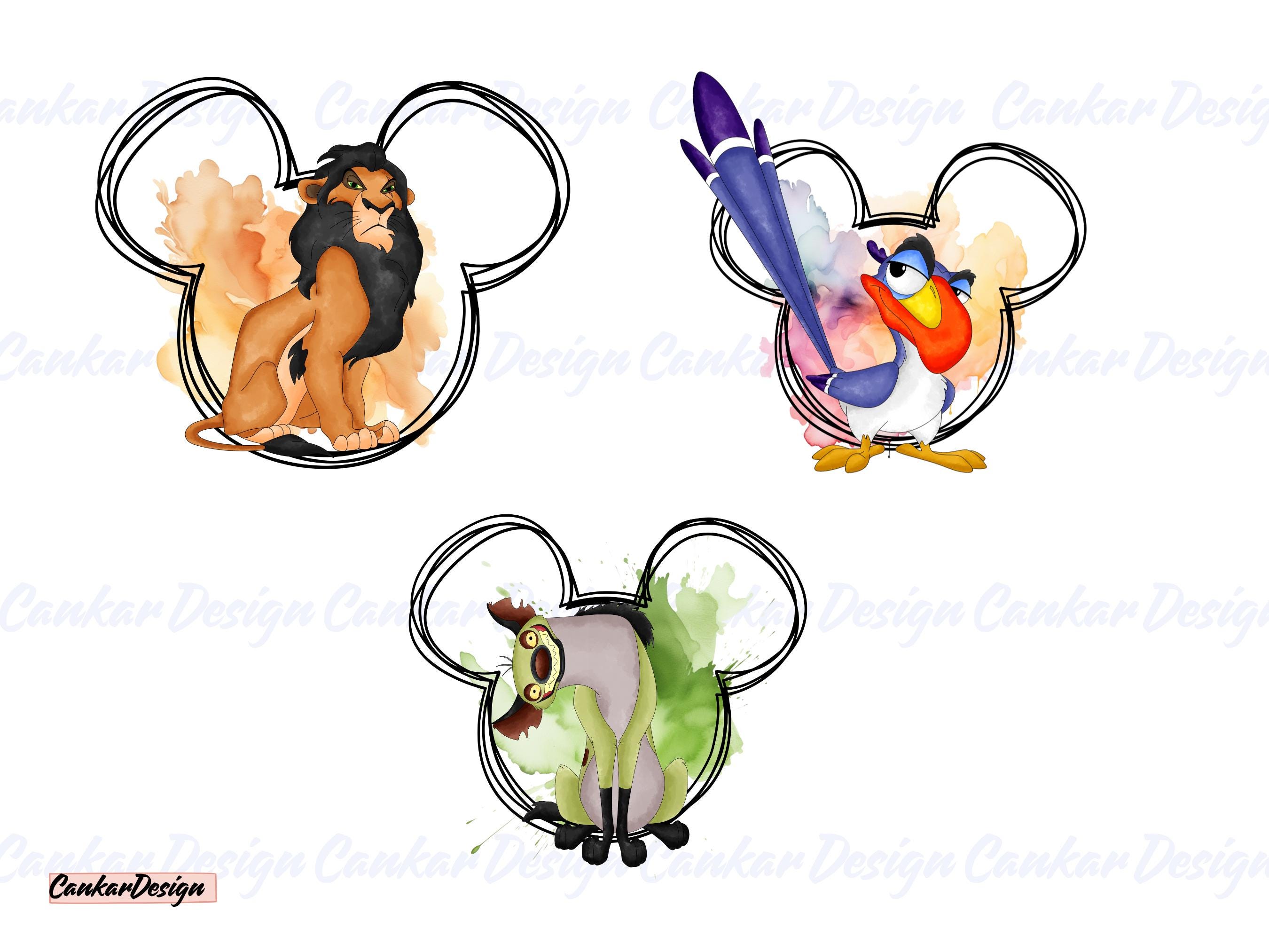 Watercolor Lion King Characters Png Bundle, Lion King Png, Mouse Ears ...