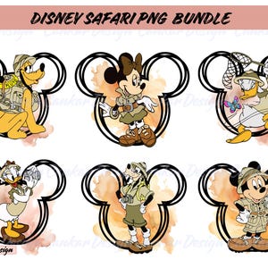 Mouse and Friends Safari Png Bundle, Family Safari Png Bundle,  Watercolor Mouse Heads Png, Animal Kingdom Png, Instant Download