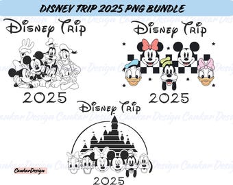 Bundle Family Trip 2025, Mouse and Friends Png Bundle, Mouse Cliipart Png, Magical Kingdom Png, Family Vacation Png, Instant Download