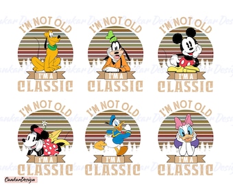Vintage Mouse and Friends Png Bundle, Classic Mouse Clipart, Magical Kingdom, Family Vacation Png, Family Trip Shirt, Instant Download