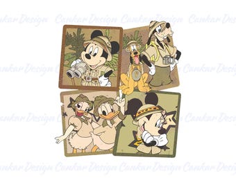 Safari Friends Retro PNG, Vintage Magic Kingdom Family Vacation Sublimation Design, Family Trip Vacation Clipart