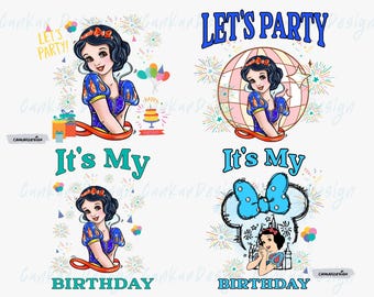 Snow White Princess Birthday Party Png Bundle, Birthday Princess Png, Birthday Girl Trip 2024 Png, Magical Kingdom, Birthday Squad