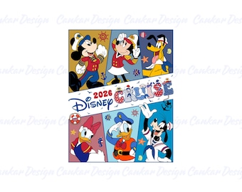 Sailor Mouse Friends Clipart, Nautical Vacation PNG, Cruise Ship Trip Sublimation, Family Holiday Download