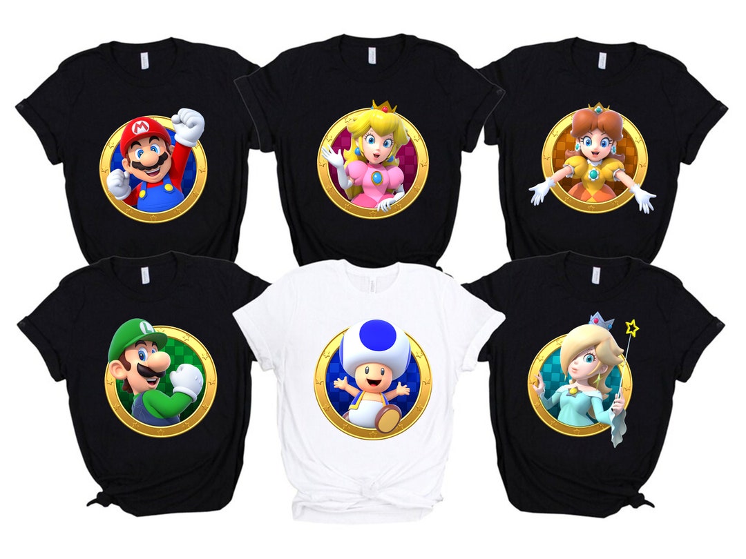 Super Mario Character Shirt Mario Family Shirt Mario Shirts Etsy