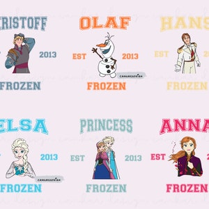 Frozen Png Bundle, Elsa Png, Anna Png, Olaf Png, Princess Png, Png for Cricut,Frozen Birthday, Only Png, Digital File, Family Trip Png