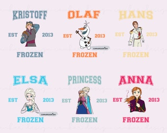 Pacchetto Frozen Png, Elsa Png, Anna Png, Olaf Png, Principessa Png, Png per Cricut, Compleanno Frozen, Solo Png, File digitale, Viaggio in famiglia Png