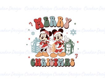 Musse och Mimmi Pigg jul png, God jul clipart, högtidssäsong png, digital nedladdning