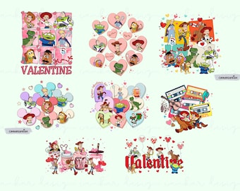 Valentines Toy Story Png Bundle, Happy Valentines Day Png, Toy Story Clipart, Retro Valentines Png, Toy Story Couple Png, Instant Download
