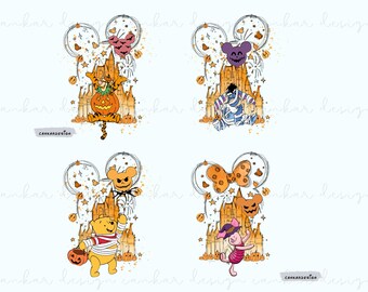 Winnie The Pooh Halloween Png Bundle, Winnie and Friends Png, Halloween Party Png, Happy Halloween Png, Trick or Treat Png
