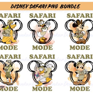 Mouse Head Safari Png Bundle, Mouse and Friends Safari Png Bundle, Animal Kingdom Png Bundle, Watercolor Safari Png, Vacay Mode, Safari Png