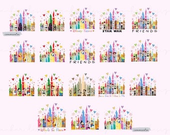 Castle Png Bundle, Princess Castle Png, Magical Kingdom Png, Family Png, Toy Story Castle Png, Watercolor Castle Png,  Instant Download