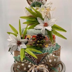Three tier Gender Neutral diaper cake