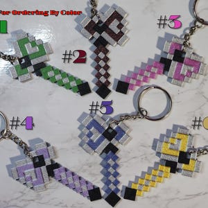 Minecraft-Inspired Pixel Axe Keychain Set – Gamer-Inspired Accessories | Perfect for Backpacks, Gifts & More!