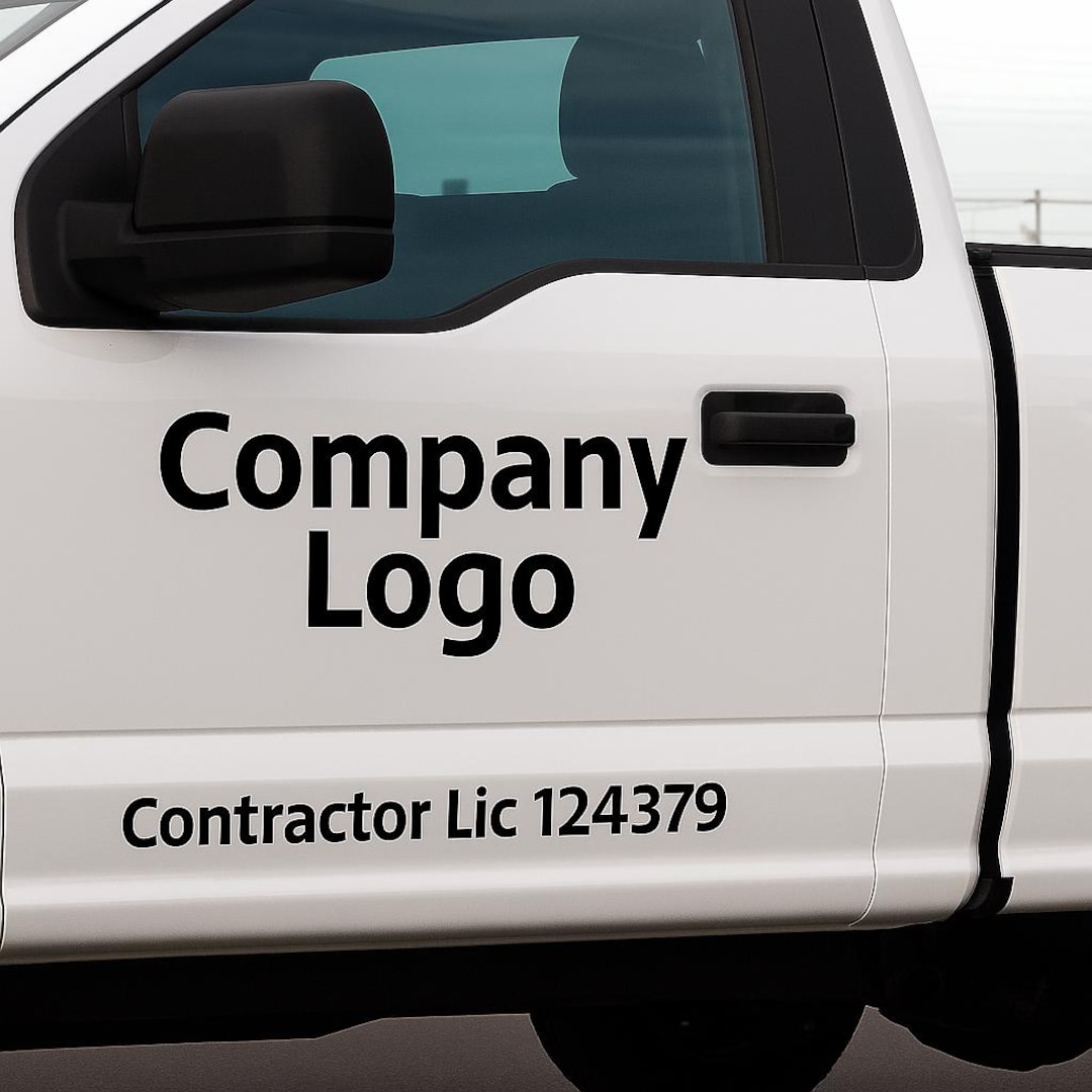 Work Vehicle Sticker Custom Work Truck Decal, Construction Company, DOT/MC & License Numbers ...