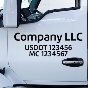 Custom MC Number Decal, US DOT Decal, Trucking Company Decal - Us Dot sticker Trucking Company Decal