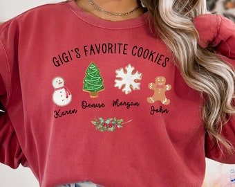 Custom Grandma&#39;s Favorite Cookies Sweatshirt: Personalized Grandkids Names Gift