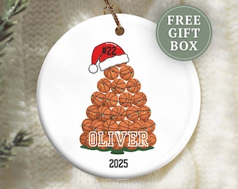 Personalized Basketball Ornament, Custom Name & Number Christmas Ornament for Players, Basketball Team Gift, Sports Keepsake 2025