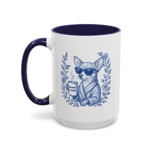 Funny Chihuahua Mug: Toile de Jouy Coffee Cup, Dog Mom Gift image 11