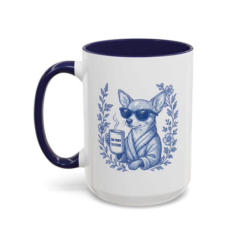 Funny Chihuahua Mug: Toile de Jouy Coffee Cup, Dog Mom Gift image 11