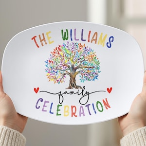 Personalized Family Celebration Plate, Custom Family Name Platter, Unbreakable Family Tree Plate, Reunion or Holiday Party Platter