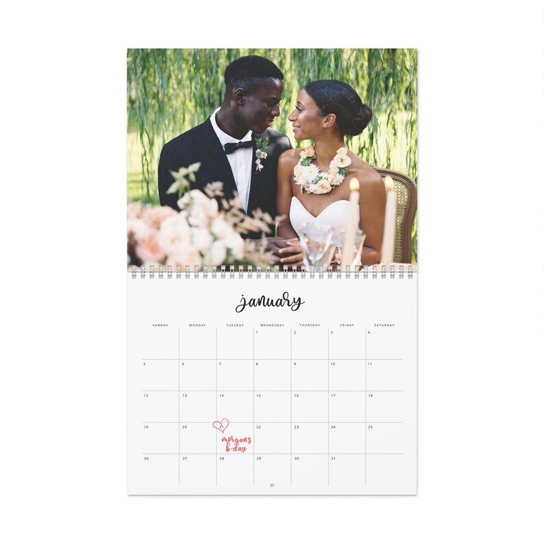 2025 Custom Photo Calendar, Wedding Photo Wall Calendar, Newlywed Gift