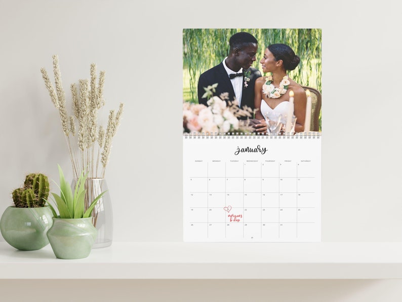 2025 Custom Photo Calendar, Wedding Photo Wall Calendar, Newlywed Gift