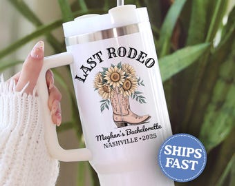 Western Bachelorette Tumbler, Custom Cowgirl Bridesmaid Gift, Last Rodeo Bachelorette Favor, Nashville Girls Trip, Personalized 40oz Tumbler