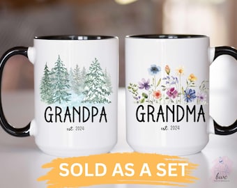 Personalized Grandparent Mugs: Pregnancy Announcement Gift Set