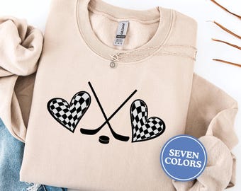Embroidered Hockey Mom Sweatshirt: Game Day Crewneck