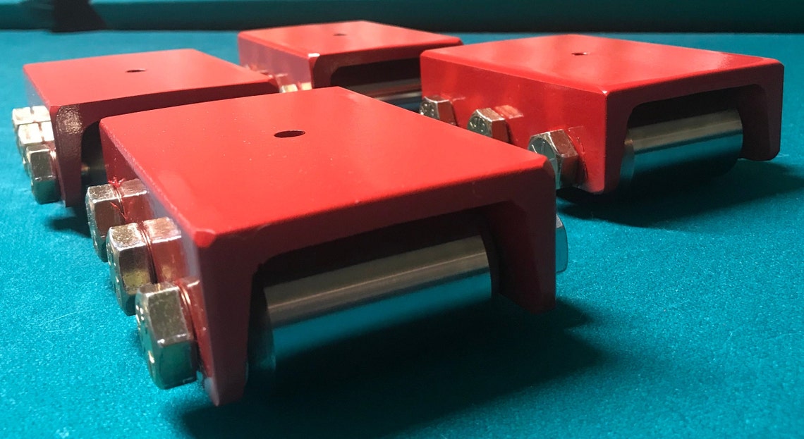 4 Machine Skates / Machine Moving Dollies. Solid Steel Rollers With 5 ...