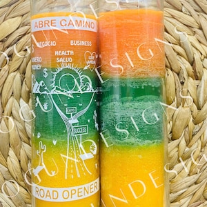 Road Opener Glass candle,Prosperity, Abre Caminos Vela