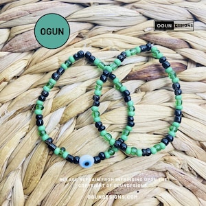 Ogun santeria orisha eleke bracelet, Ogun yoruba eleke, Ogun protection bracelet, Santeria Bracelets, Pulseras de proteccion de Ogun, Eleke