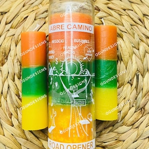 Road Opener Glass candle,Prosperity, Success, Abre Caminos Vela, Prosperidad