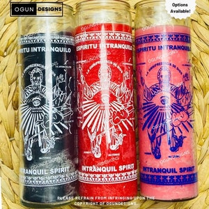 Intranquil Spirit Glass Candle, Love Spells, Espiritu Intranquilo Vela, Vela de Amor